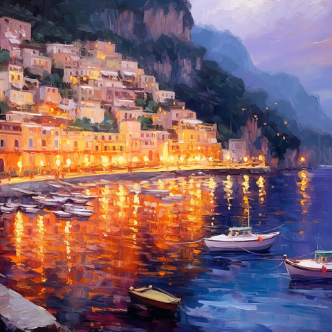 Positano at Twilight with Reflections 100 Jigsaw Puzzle 3D Modell