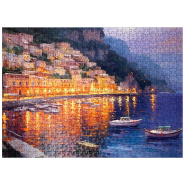puzzleplate Positano at Twilight with Reflections 500 Jigsaw Puzzle