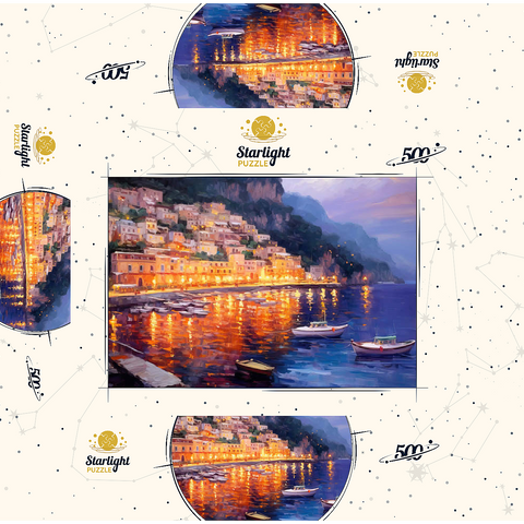 Positano at Twilight with Reflections 500 Jigsaw Puzzle box 3D Modell
