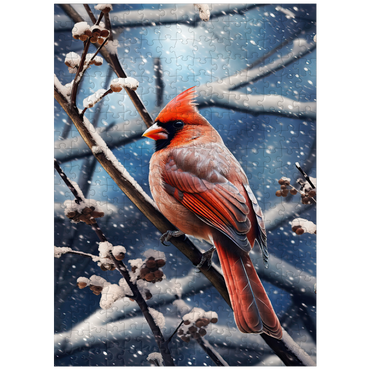 puzzleplate Northern Cardinal in Winter Snow 300 Jigsaw Puzzle