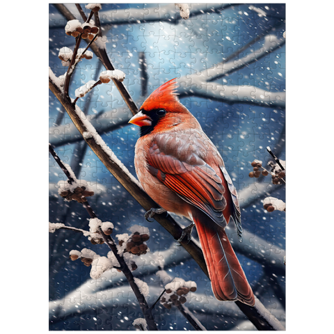 puzzleplate Northern Cardinal in Winter Snow 300 Jigsaw Puzzle