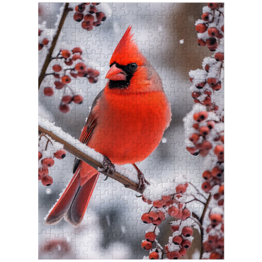 puzzleplate Northern Cardinal on Snowy Branch 300 Jigsaw Puzzle