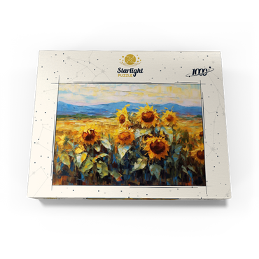 Golden Sunflowers in Summer Fields 1000 Jigsaw Puzzle box view3