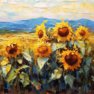 Golden Sunflowers in Summer Fields 1000 Jigsaw Puzzle 3D Modell