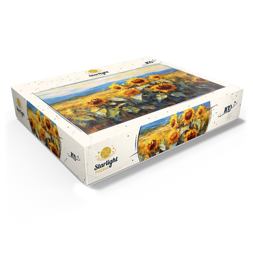 Golden Sunflowers in Summer Fields 100 Jigsaw Puzzle box view1