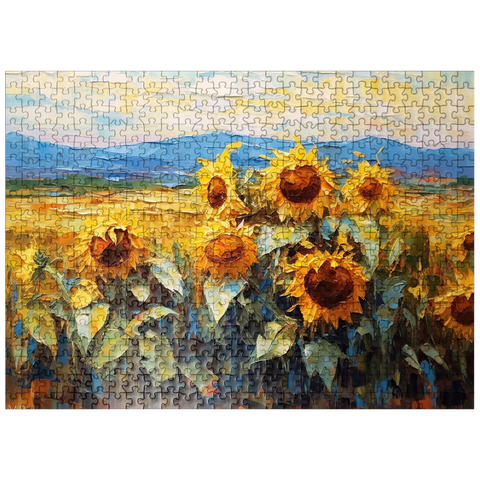puzzleplate Golden Sunflowers in Summer Fields 500 Jigsaw Puzzle
