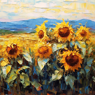 Golden Sunflowers in Summer Fields 500 Jigsaw Puzzle 3D Modell