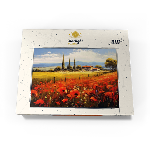 Poppy Fields in Tuscan Countryside 1000 Jigsaw Puzzle box view3