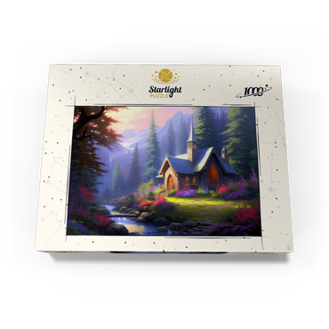 Stone Chapel in Tranquil Forest Clearing 1000 Jigsaw Puzzle box view3