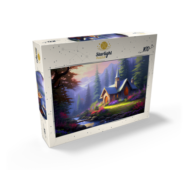 Stone Chapel in Tranquil Forest Clearing 100 Jigsaw Puzzle box view2