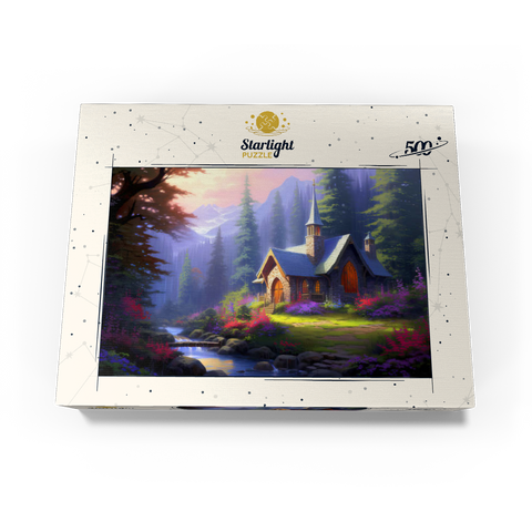 Stone Chapel in Tranquil Forest Clearing 500 Jigsaw Puzzle box view3