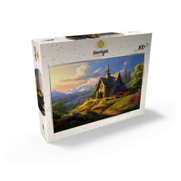 Charming Stone Chapel in Mountain Valley 100 Jigsaw Puzzle box view2