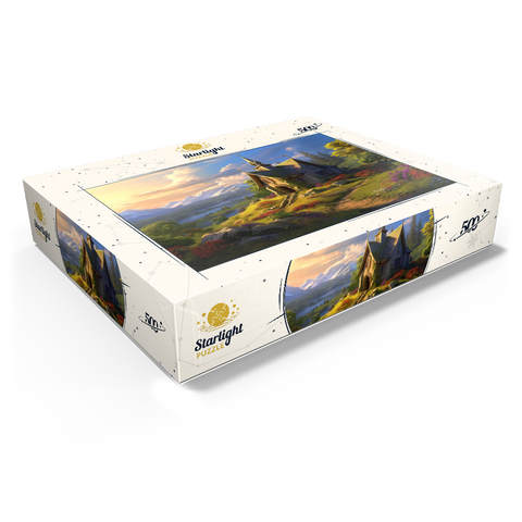 Charming Stone Chapel in Mountain Valley 500 Jigsaw Puzzle box view1