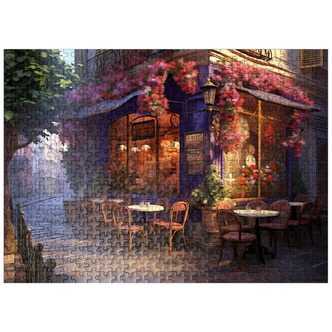 puzzleplate Charming Parisian Café Corner 500 Jigsaw Puzzle
