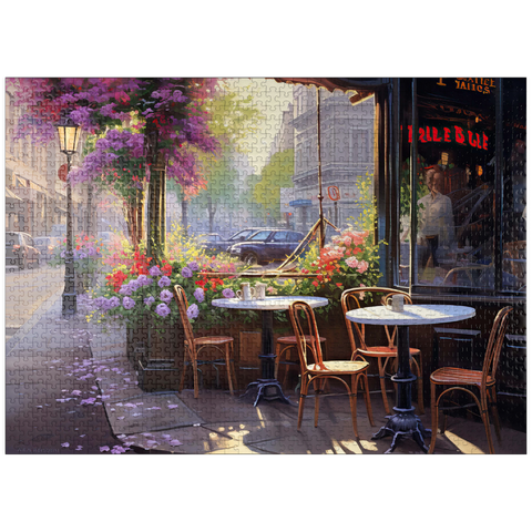 puzzleplate Parisian Sidewalk Café in Bloom 1000 Jigsaw Puzzle