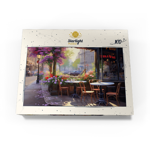 Parisian Sidewalk Café in Bloom 100 Jigsaw Puzzle box view3