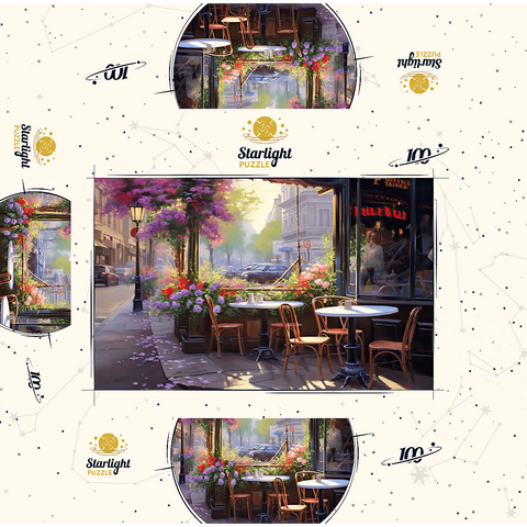 Parisian Sidewalk Café in Bloom 100 Jigsaw Puzzle box 3D Modell
