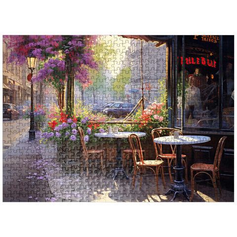 puzzleplate Parisian Sidewalk Café in Bloom 500 Jigsaw Puzzle