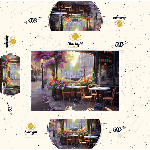 Parisian Sidewalk Café in Bloom 500 Jigsaw Puzzle box 3D Modell