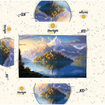 Lake Bled Island and Alpine Peaks 100 Jigsaw Puzzle box 3D Modell