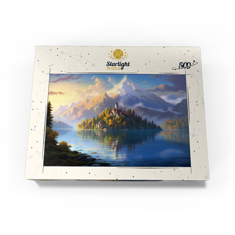 Lake Bled Island and Alpine Peaks 500 Jigsaw Puzzle box view3