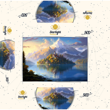 Lake Bled Island and Alpine Peaks 500 Jigsaw Puzzle box 3D Modell