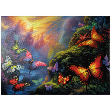 puzzleplate Colorful Butterflies in Enchanted Forest 1000 Jigsaw Puzzle