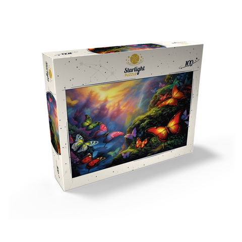 Colorful Butterflies in Enchanted Forest 100 Jigsaw Puzzle box view2