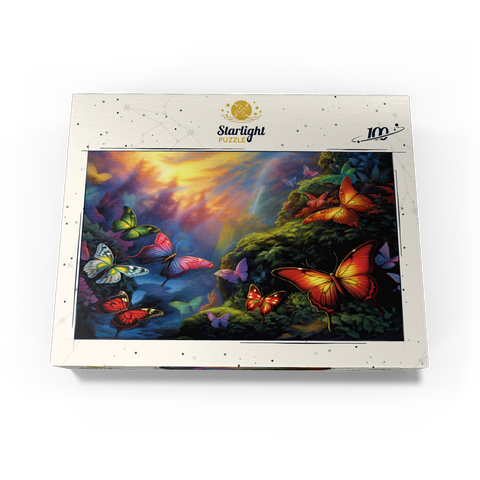 Colorful Butterflies in Enchanted Forest 100 Jigsaw Puzzle box view3