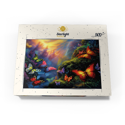 Colorful Butterflies in Enchanted Forest 500 Jigsaw Puzzle box view3