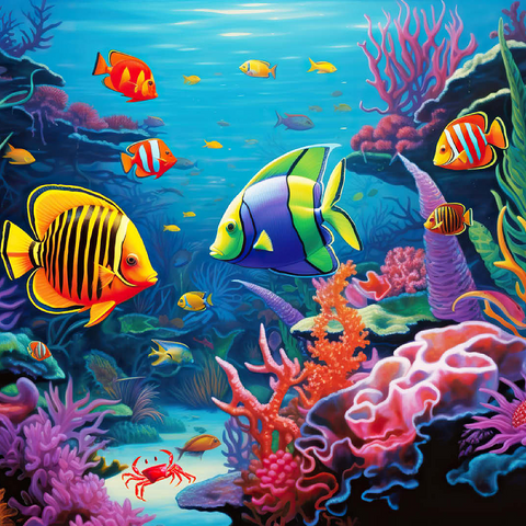 Vibrant Tropical Coral Reef Scene 100 Jigsaw Puzzle 3D Modell