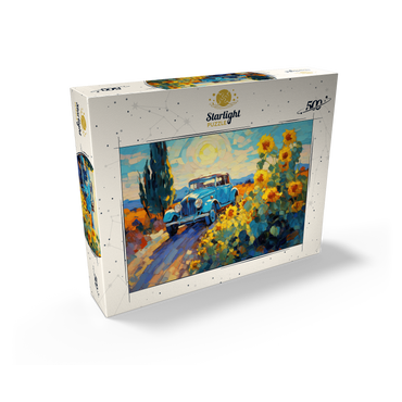 Classic Car and Sunflowers Under Bright Sun 500 Jigsaw Puzzle box view2