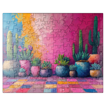 puzzleplate Colorful Cactus and Succulent Display 100 Jigsaw Puzzle