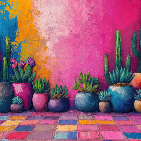 Colorful Cactus and Succulent Display 100 Jigsaw Puzzle 3D Modell