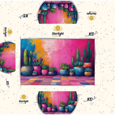 Colorful Cactus and Succulent Display 100 Jigsaw Puzzle box 3D Modell