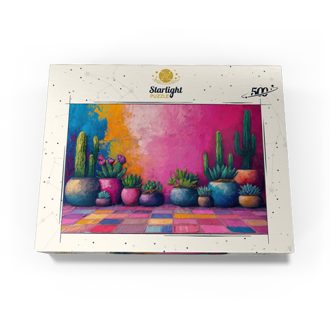 Colorful Cactus and Succulent Display 500 Jigsaw Puzzle box view3