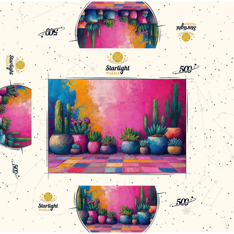 Colorful Cactus and Succulent Display 500 Jigsaw Puzzle box 3D Modell