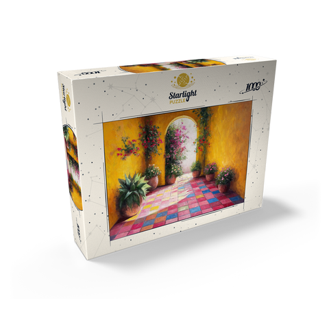 Sunny Courtyard with Potted Flowers 1000 Jigsaw Puzzle box view2