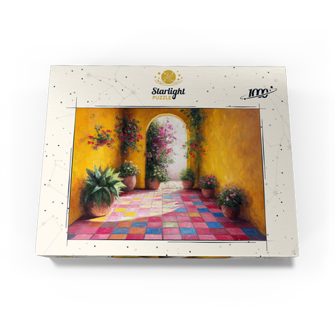 Sunny Courtyard with Potted Flowers 1000 Jigsaw Puzzle box view3