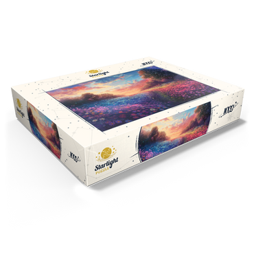 Sunset Over Vibrant Flower Fields 1000 Jigsaw Puzzle box view1