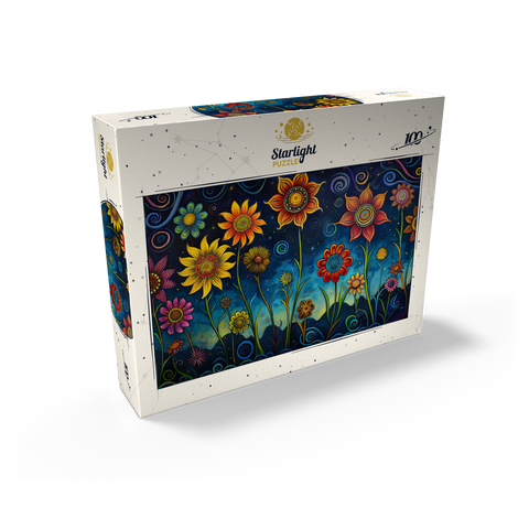 Whimsical Nighttime Flower Garden 100 Jigsaw Puzzle box view2
