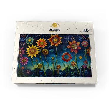 Whimsical Nighttime Flower Garden 100 Jigsaw Puzzle box view3