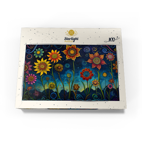 Whimsical Nighttime Flower Garden 100 Jigsaw Puzzle box view3