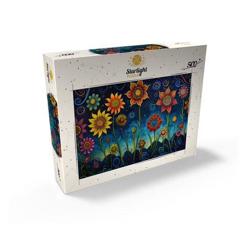 Whimsical Nighttime Flower Garden 500 Jigsaw Puzzle box view2