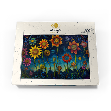 Whimsical Nighttime Flower Garden 500 Jigsaw Puzzle box view3