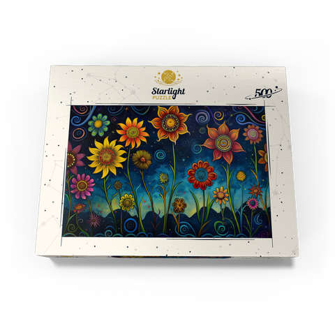 Whimsical Nighttime Flower Garden 500 Jigsaw Puzzle box view3
