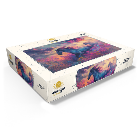 Majestic Horses in Vibrant Fantasy Landscape 500 Jigsaw Puzzle box view1