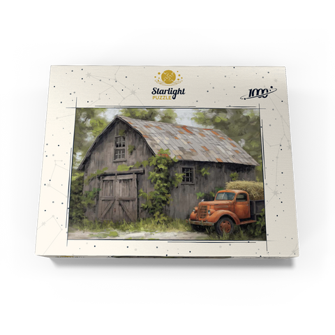 Rustic Barn and Vintage Hay Truck 1000 Jigsaw Puzzle box view3