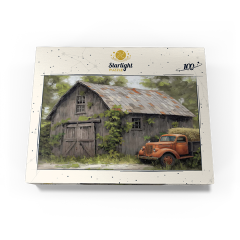 Rustic Barn and Vintage Hay Truck 100 Jigsaw Puzzle box view3