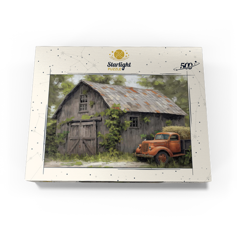 Rustic Barn and Vintage Hay Truck 500 Jigsaw Puzzle box view3